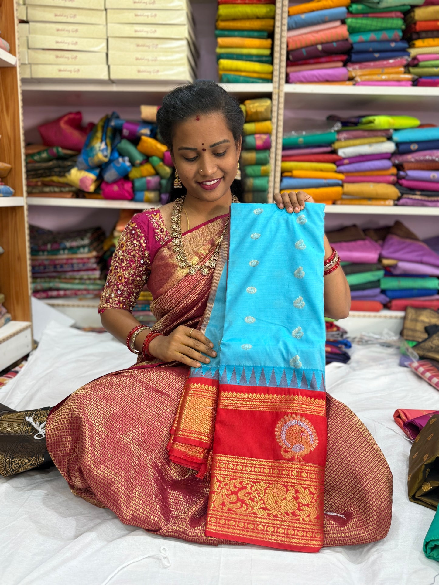 Gadwal gap border butta sarees